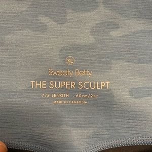 Sweaty Betty Super Sculpt 7/8 Leggings / Pants - Blue Camo